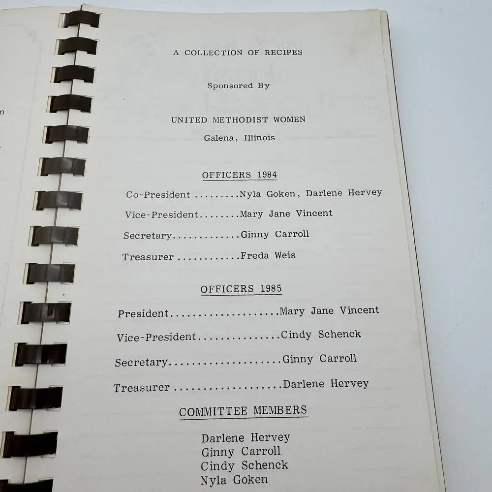 Vintage United Methodist Woman Church Cookbook Galena IL 1984 Midwest Recipes